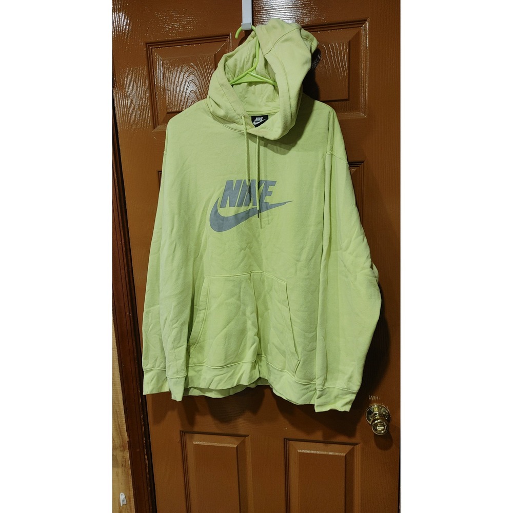 Nike Hoodie Mens XXL Lime Green Good Pullover Futura Logo Sportswear - Picture 2 of 6